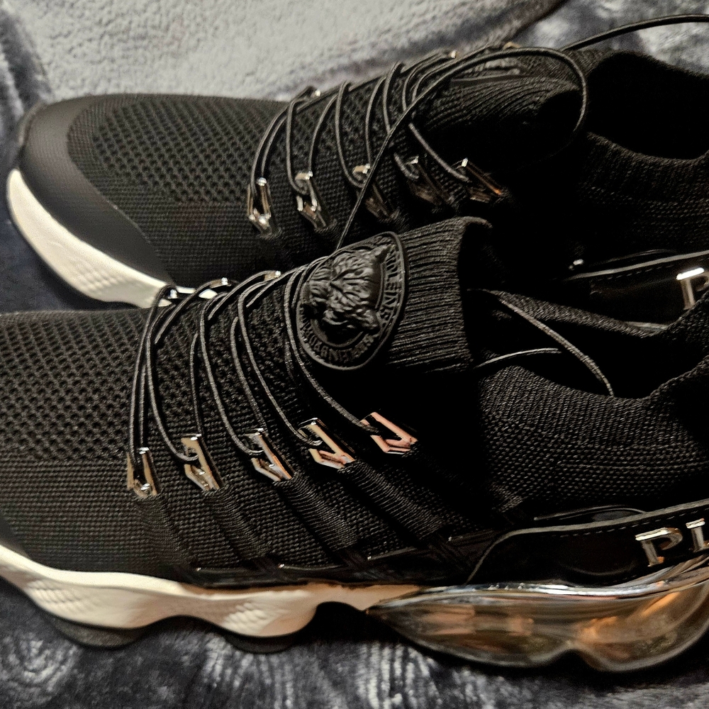 Philipp Plein Black and White Athletic Shoes